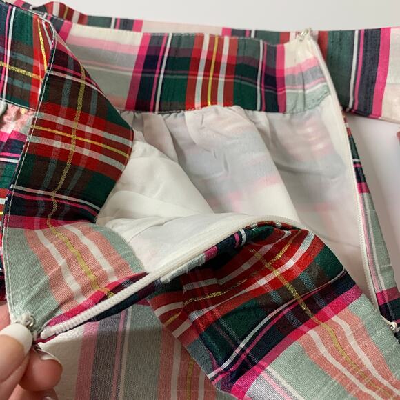 CROWN & IVY NWT Colorful Plaid Mini Skirt Size 8 - Picture 7 of 10